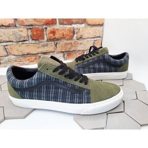 Vans Old Skool Grunge Plaid Olive Green Size US 12  Men New  Rare Sneakers
